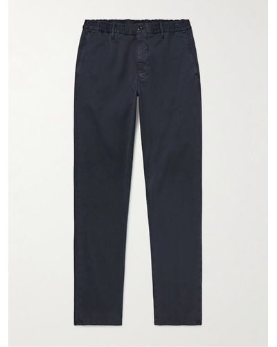 Incotex Pantaloni slim-fit in gabardine di misto cotone - Blu