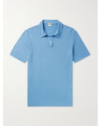 Massimo Alba Aruba Linen-piqué Polo Shirt - Blue