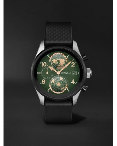 Montblanc Summit 3 42 mm Smart Watch aus Titan mit Kautschukarmband - Schwarz