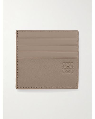 Loewe Logo-debossed Full-grain Leather Cardholder - Natural