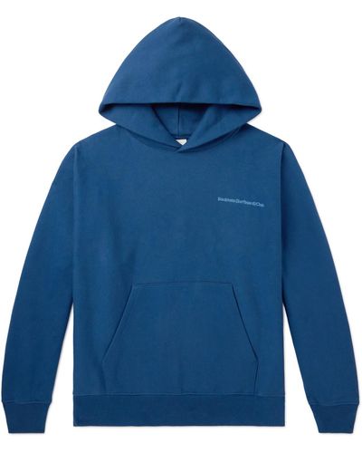 Stockholm Surfboard Club Jes Logo-embroidered Organic Cotton-jersey Hoodie - Blue