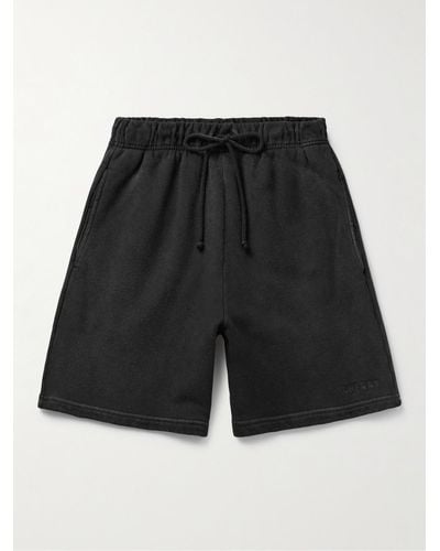 CHERRY LA Baja Straight-leg Logo-embroidered Cotton-jersey Drawstring Shorts - Black