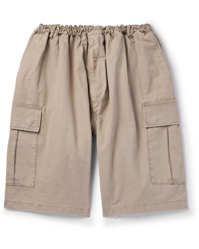 Acne Studios Rudento Wide-leg Organic Cotton-ripstop Cargo Shorts - Natural