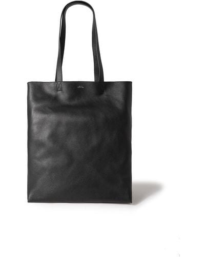 A.P.C. Cabas Maiko Logo-print Leather Tote Bag - Black