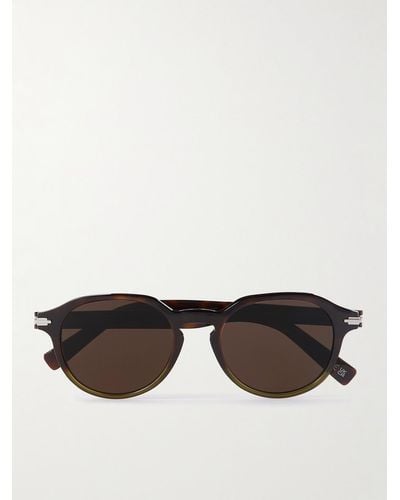 Dior DiorBlackSuit R2I Sonnenbrille mit rundem Rahmen aus Azetat in Schildpattoptik - Schwarz