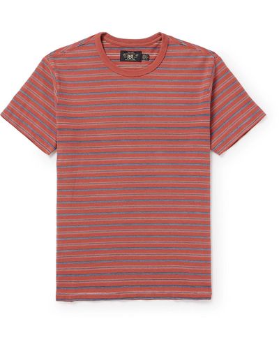 RRL Striped Cotton T-shirt - Pink
