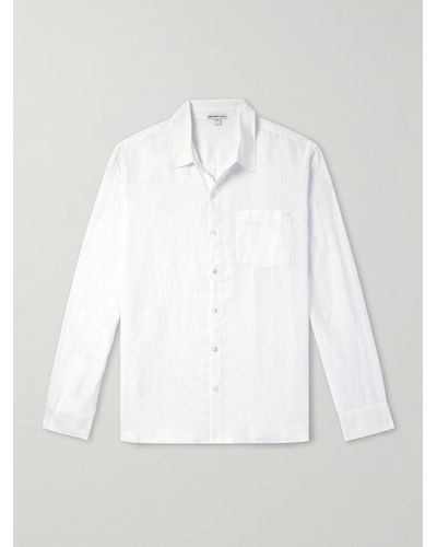 James Perse Hemd aus Leinen in Stückfärbung - Weiß