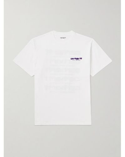 Carhartt T-shirt in jersey di cotone con logo Ink Bleed - Bianco