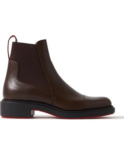 Christian Louboutin Urbino Leather Chelsea Boots - Brown