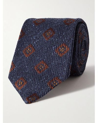 Kingsman Krawatte aus Seiden-Jacquard - Blau