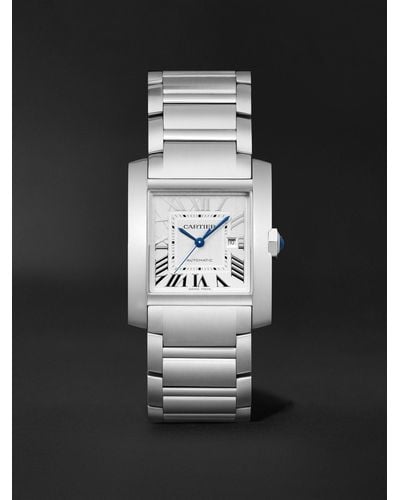 Cartier Tank Française Automatic 36.7mm Stainless Steel Watch - Black