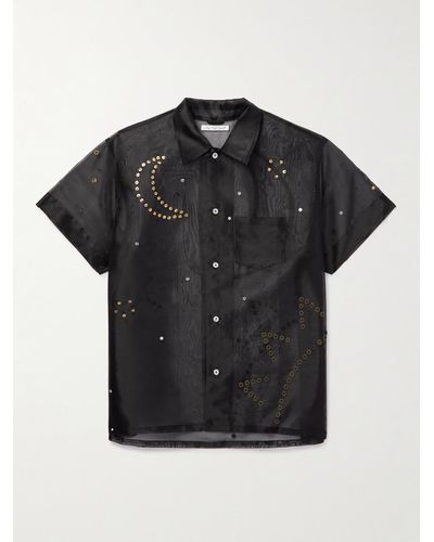 Sky High Farm Boticelli Constellation Sequin-embellished Organza Shirt - Black