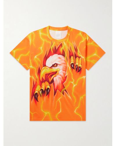 Stockholm Surfboard Club Alko Eagle Printed Organic Cotton-jersey T-shirt - Orange