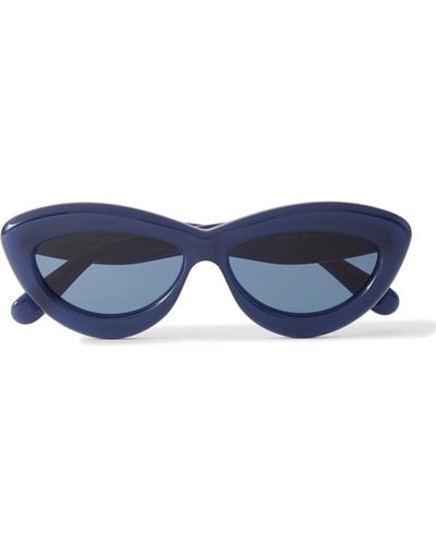 Loewe Curvy Cat-eye Acetate Sunglasses - Blue