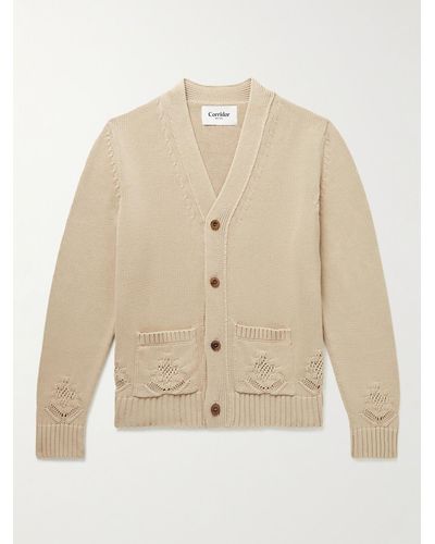 Corridor NYC Pointelle-detailed Cotton Cardigan - Natural