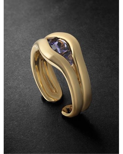 Fernando Jorge Trillion 18-karat Gold Iolite Ring - Grey