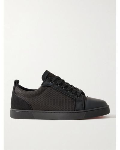 Christian Louboutin Louis Junior Suede And Leather-trimmed Ripstop Trainers - Black