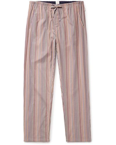 Paul Smith Striped Cotton Pajama Pants - Red