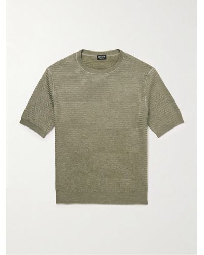 Zegna T-Shirt aus einer Mischung aus Seide - Grün