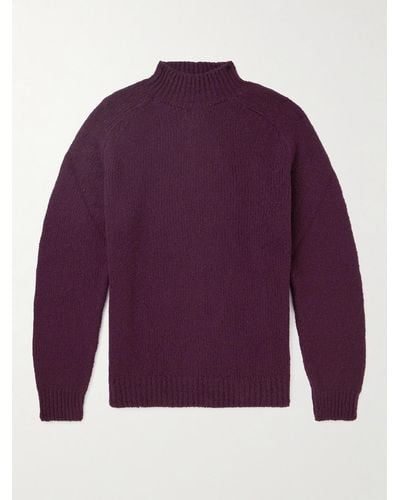 De Bonne Facture Wool-bouclé Sweater - Purple