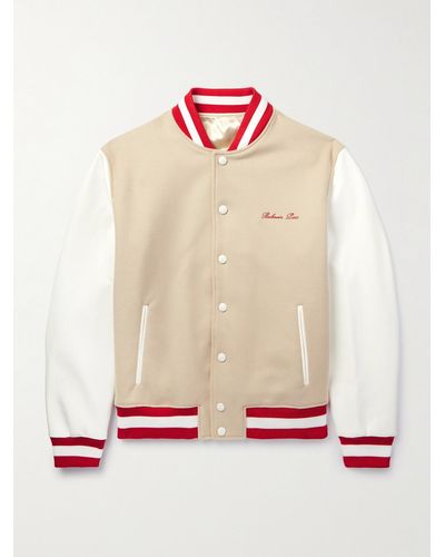 Balmain Bomber varsity con logo ricamato - Neutro