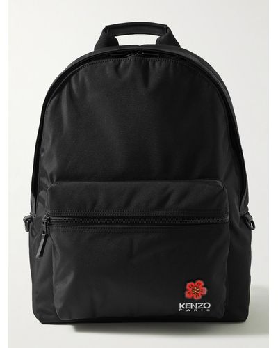 KENZO Crest Appliquéd Logo-embroidered Canvas Backpack - Black