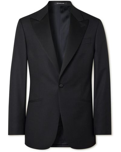 Richard James Slim-fit Wool Tuxedo Jacket - Black