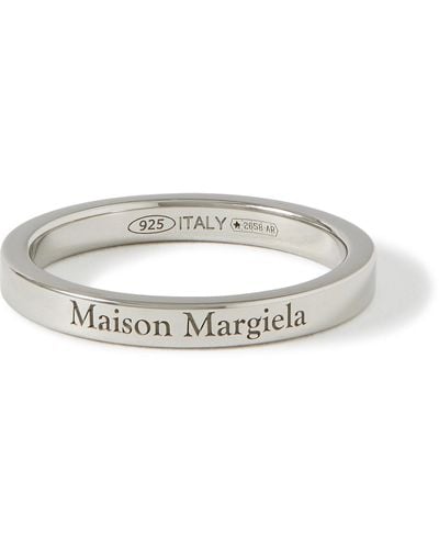 Maison Margiela Logo-engraved Silver Ring - White