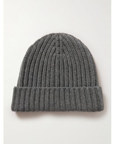 The Row Dibbo Ribbed Cashmere Beanie - Grey