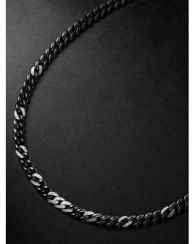 SHAY White and Blackened Gold Diamond Necklace - Nero