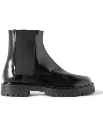 Maison Margiela Tabi Patent-leather Chelsea Boots - Black