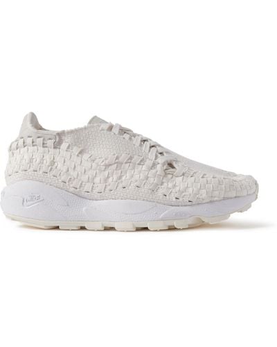 Nike Air Footscape Suede-trimmed Woven Webbing And Mesh Sneakers - White