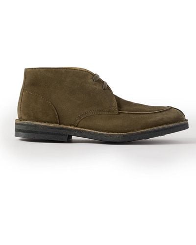 MR P. Andrew Split-toe Shearling-lined Regenerated Suede By Evolo® Chukka Boots - Brown
