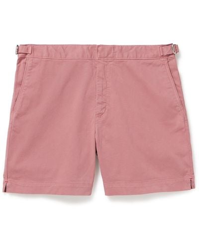Orlebar Brown 007 Bulldog Slim-fit Organic Cotton-blend Twill Shorts - Pink
