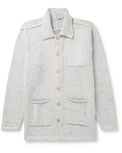 Inis Meáin Carpenter's Donegal Merino Wool And Cashmere-blend Cardigan - White