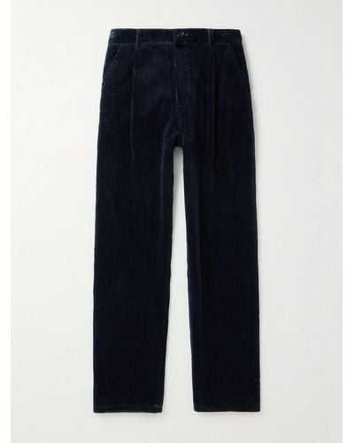 Oliver Spencer Morton Straight-leg Cotton-corduroy Pants - Blue