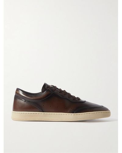 Officine Creative Kris Lux Aero Leather Trainers - Brown