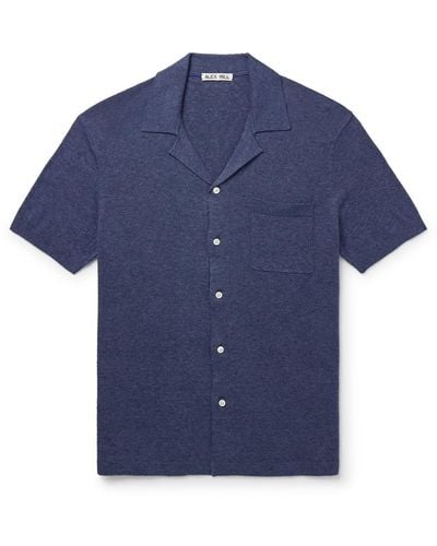 Alex Mill Aldrich Camp-collar Cotton And Linen-blend Shirt - Blue