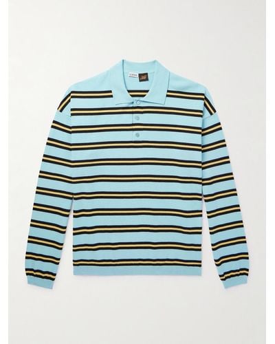 Loewe Paula's Ibiza Striped Cotton Polo Shirt - Blue