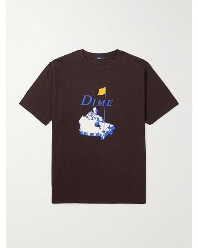 Dime Masters T-Shirt aus Baumwoll-Jersey mit Logoprint - Braun