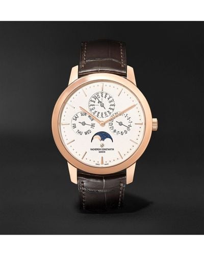 Vacheron Constantin Patrimony Perpetual Calendar Ultra-thin Automatic 41mm 18-karat Pink Gold And Alligator Watch, Ref. No. 43175/000r-9687 - Black