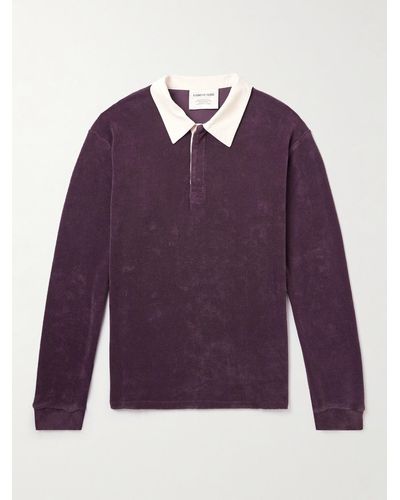 A Kind Of Guise Rayk Organic Cotton-velvet Polo Shirt - Purple