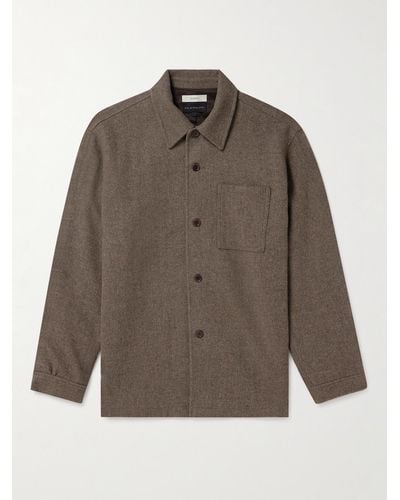 Amomento Oversized Wool Overshirt - Brown