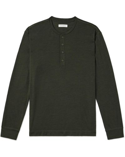 Club Monaco Wool-blend Henley T-shirt - Green