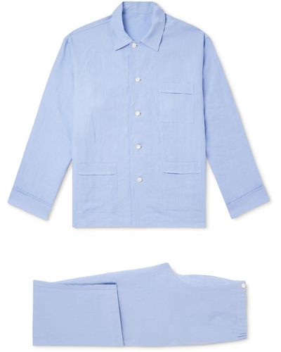 Anderson & Sheppard Linen Pajama Set - Blue