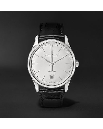Jaeger-lecoultre Master Ultra Thin Date Automatic 39mm Stainless Steel And Alligator Watch - Black
