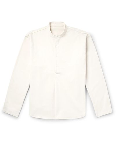 STÒFFA Grandad-collar Cotton-twill Half-placket Shirt - White