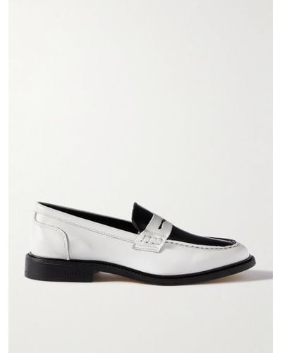 VINNY'S Townee Two-tone Leather Penny Loafers - White