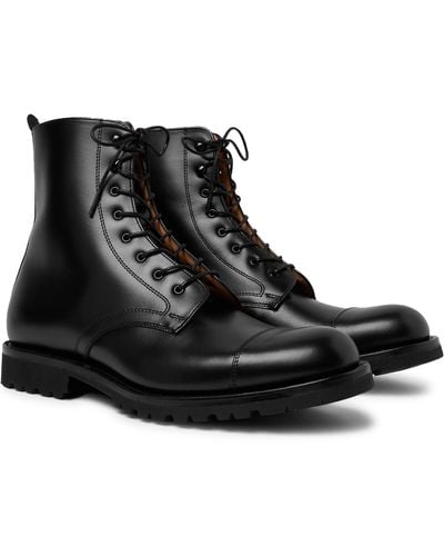 Cheaney Trafalgar Cap-toe Leather Derby Boots - Black