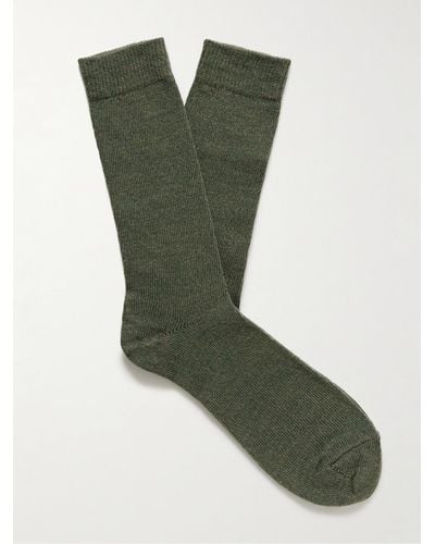 Sunspel Socken aus einer Merinowollmischung - Grün